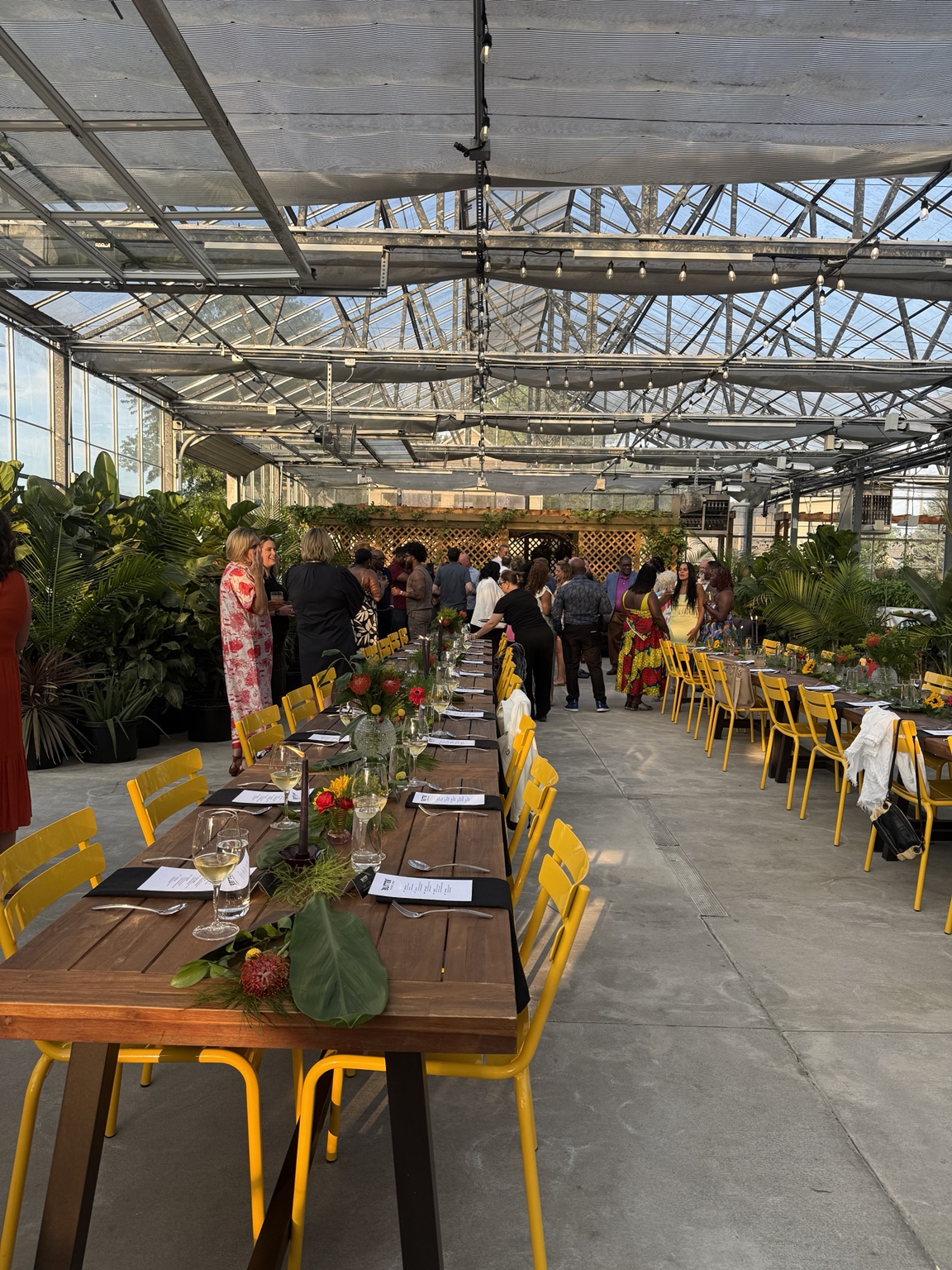 BUTTER 2026 Founders' Dinner greenhouse and long-table setup